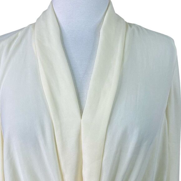 Zara Cream Draped Front Blouse Jewel trimmed Size XS - Picture 5 of 8